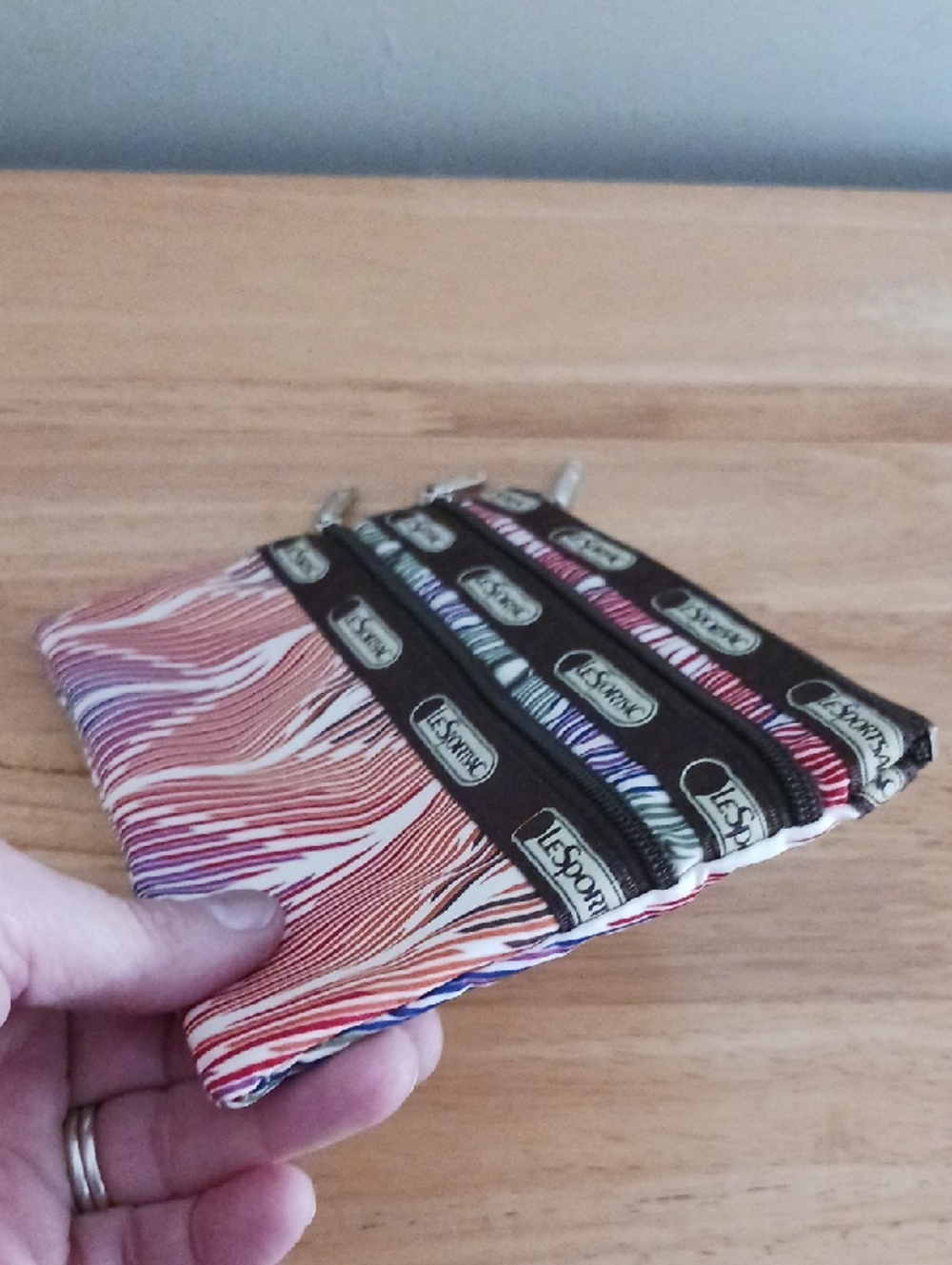 LeSportsac 3 Zip Multi Color Cosmetic Pouch - Picture 8 of 8